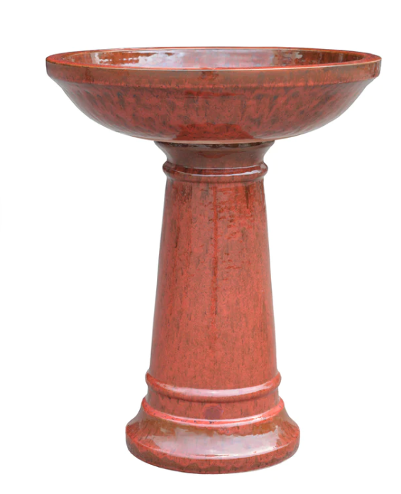 GRAFTON BIRD BATH RED